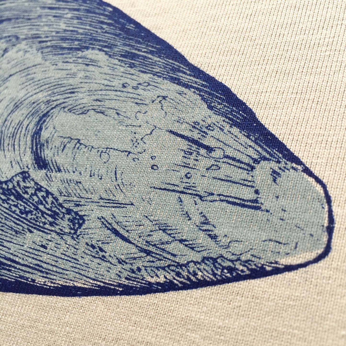 Mussel T-Shirt — Hand-Printed Organic Cotton Tee for Ocean Lovers