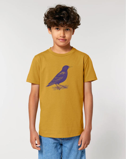 KIDS Starling T-Shirt — Hand-Printed Organic Cotton Tee