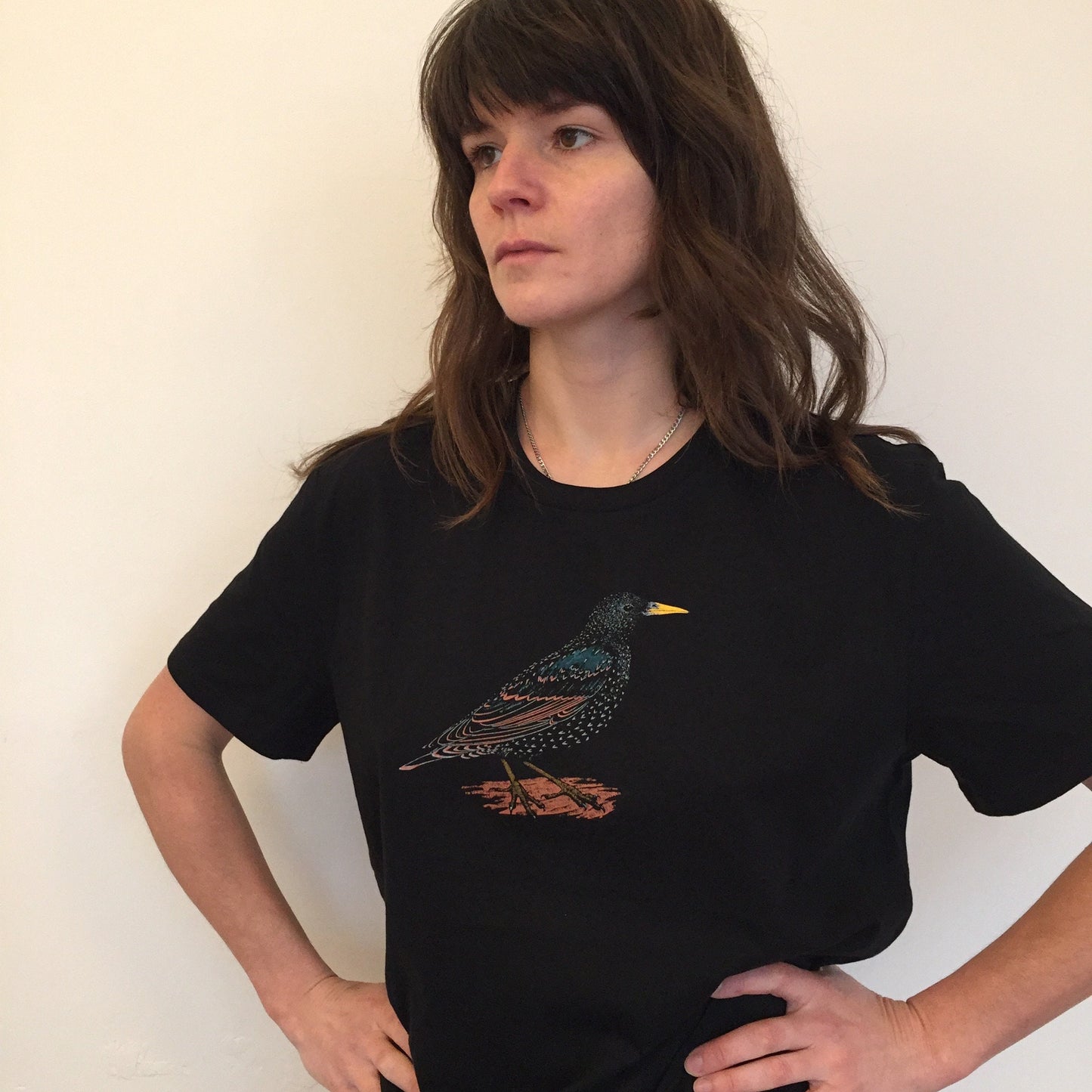 Starling T-Shirt - Hand-Printed Organic Cotton Tee for Bird Lovers