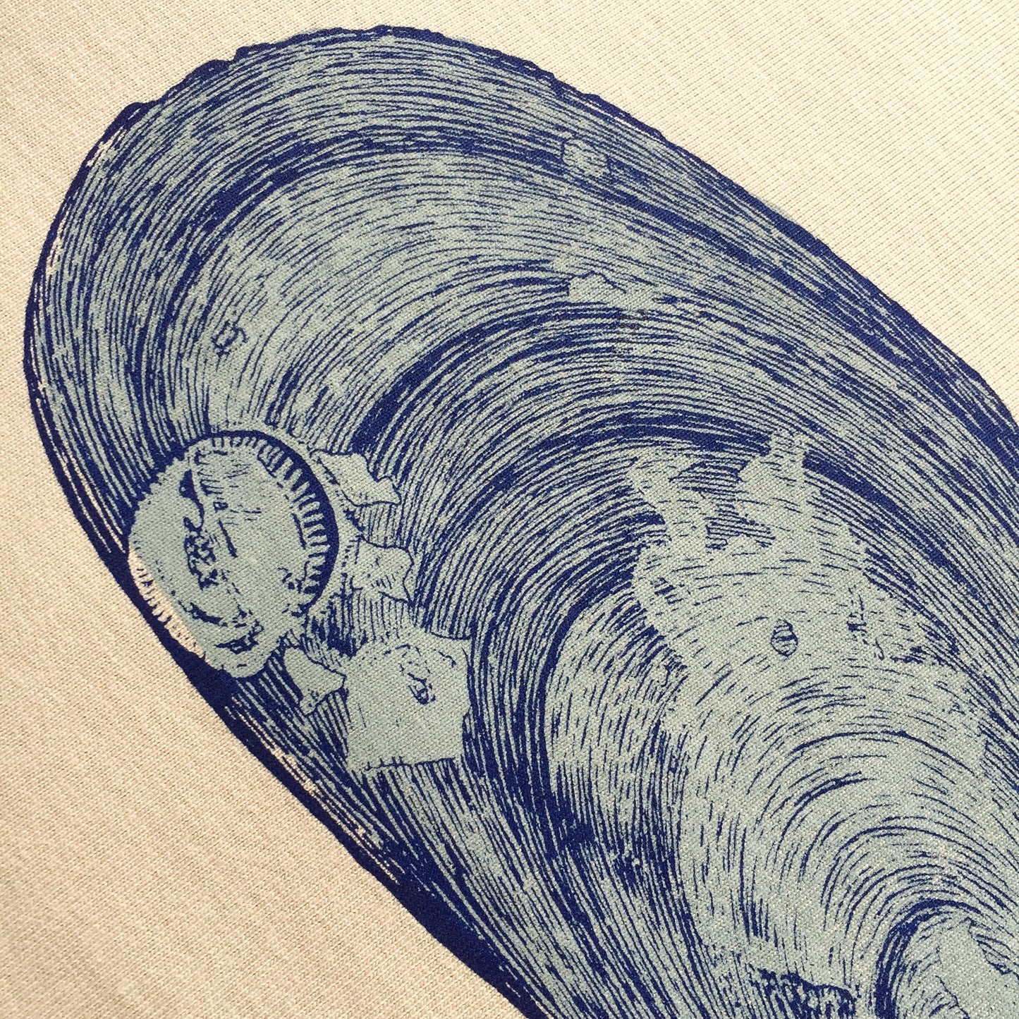 Mussel T-Shirt — Hand-Printed Organic Cotton Tee for Ocean Lovers