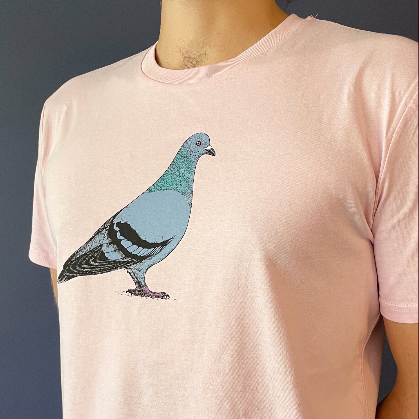 Pigeon T-Shirt — Hand-Printed Organic Cotton Tee for Bird Lovers