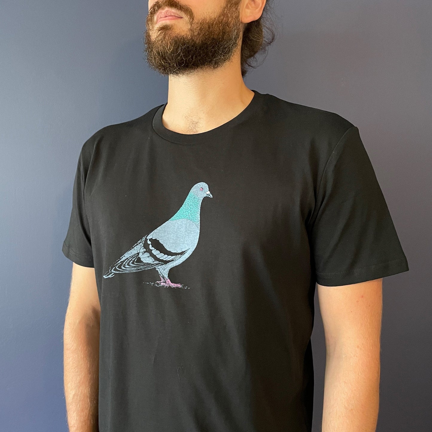 Pigeon T-Shirt — Hand-Printed Organic Cotton Tee for Bird Lovers