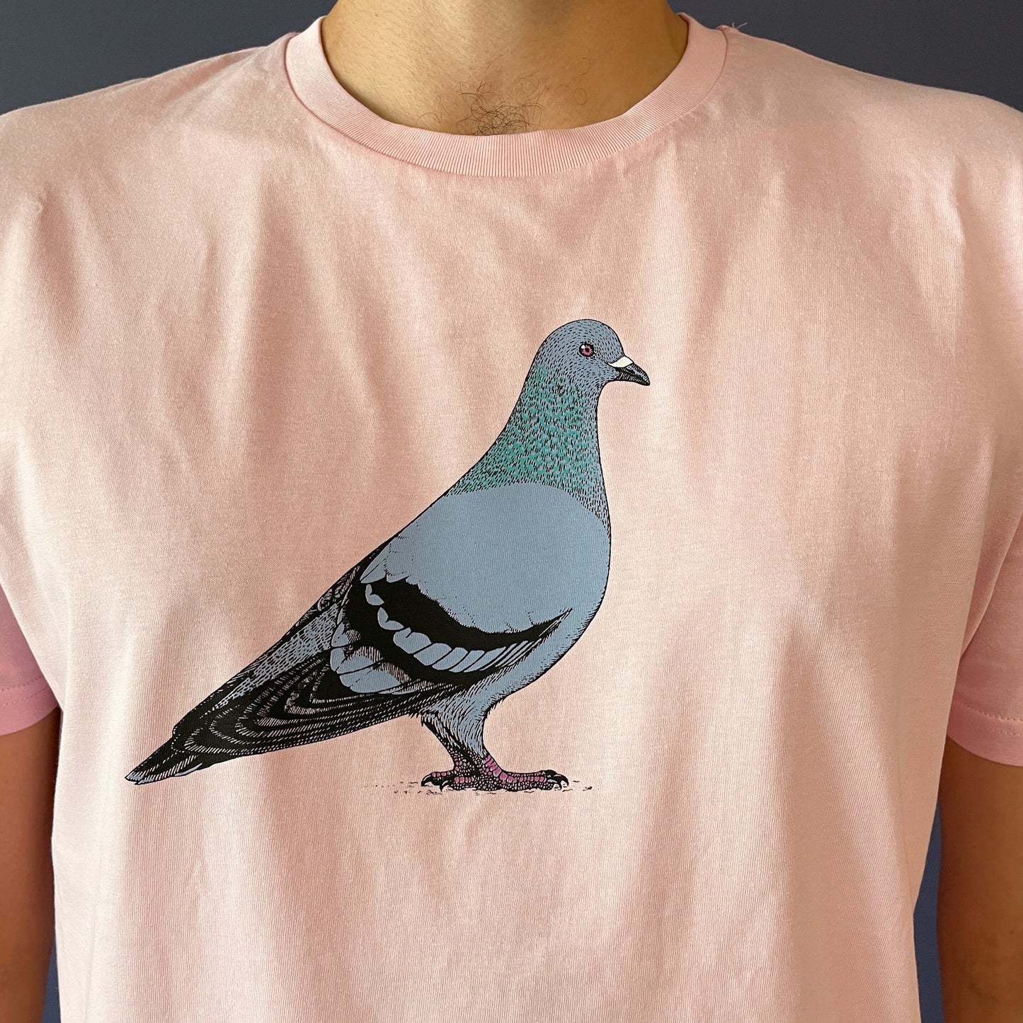 Pigeon T-Shirt — Hand-Printed Organic Cotton Tee for Bird Lovers