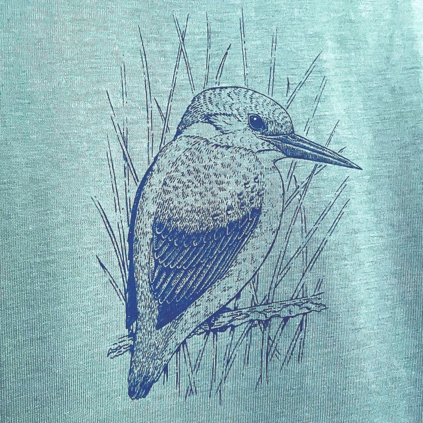Kingfisher T-Shirt - Hand-Printed Organic Cotton Tee | Women's Fit