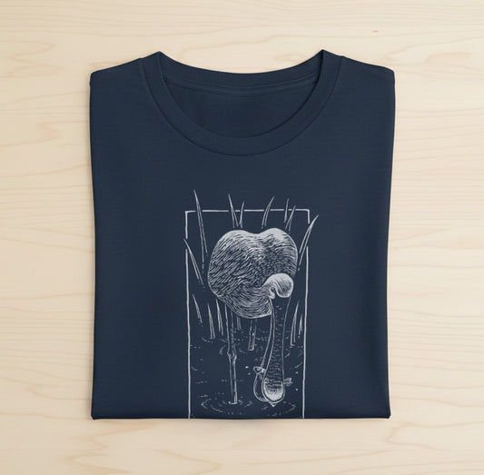 Spoonbill T-Shirt — Hand-Printed Organic Cotton Tee | Women's Fit